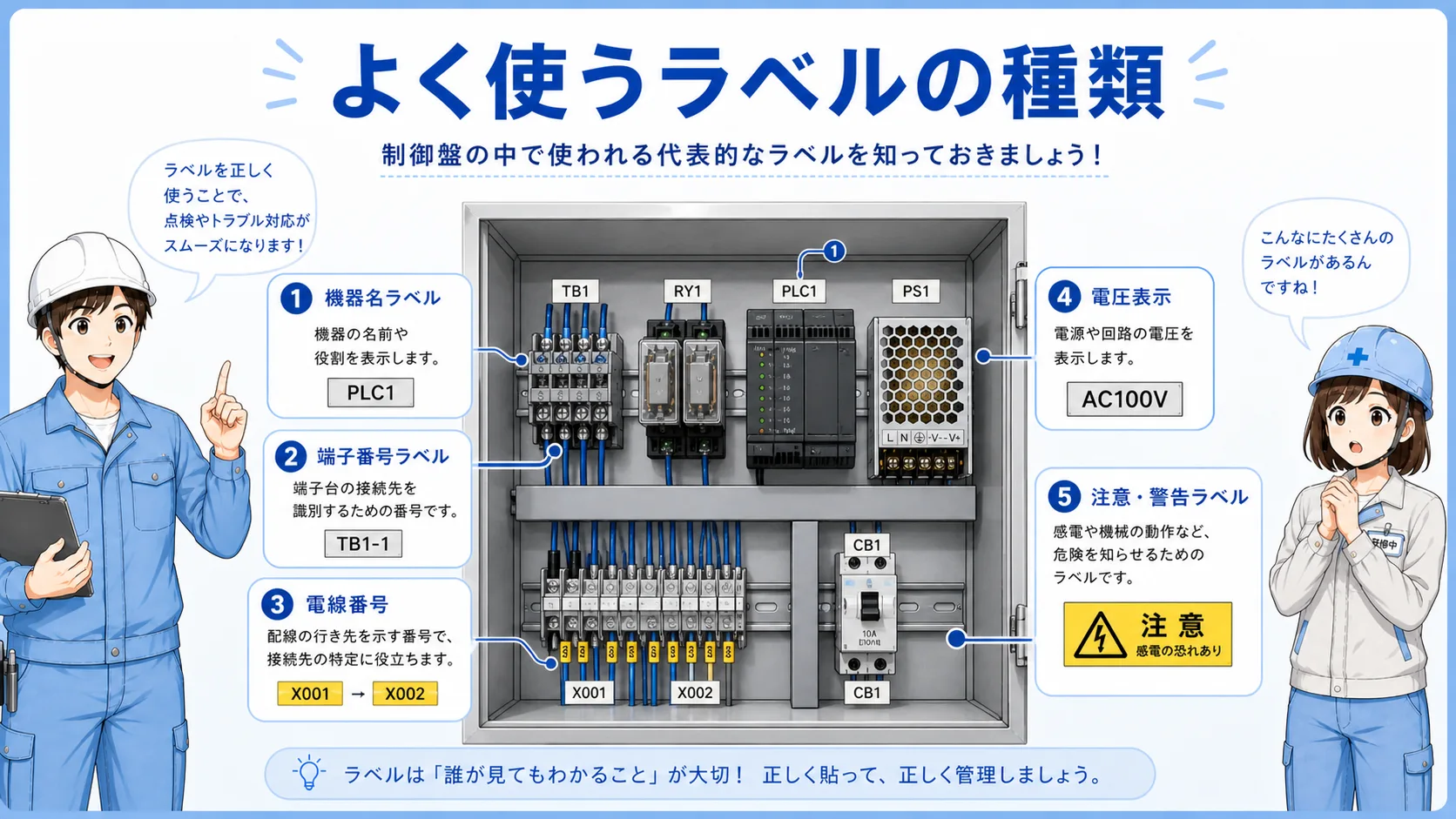 制御盤の銘板・機器ラベルとは？現場で迷わない表示の基本をやさしく解説