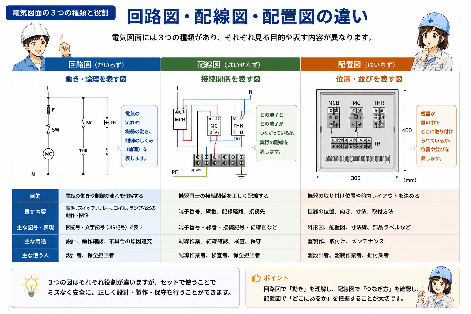 電気図面を全体から詳細へ読む基本の流れを示す図