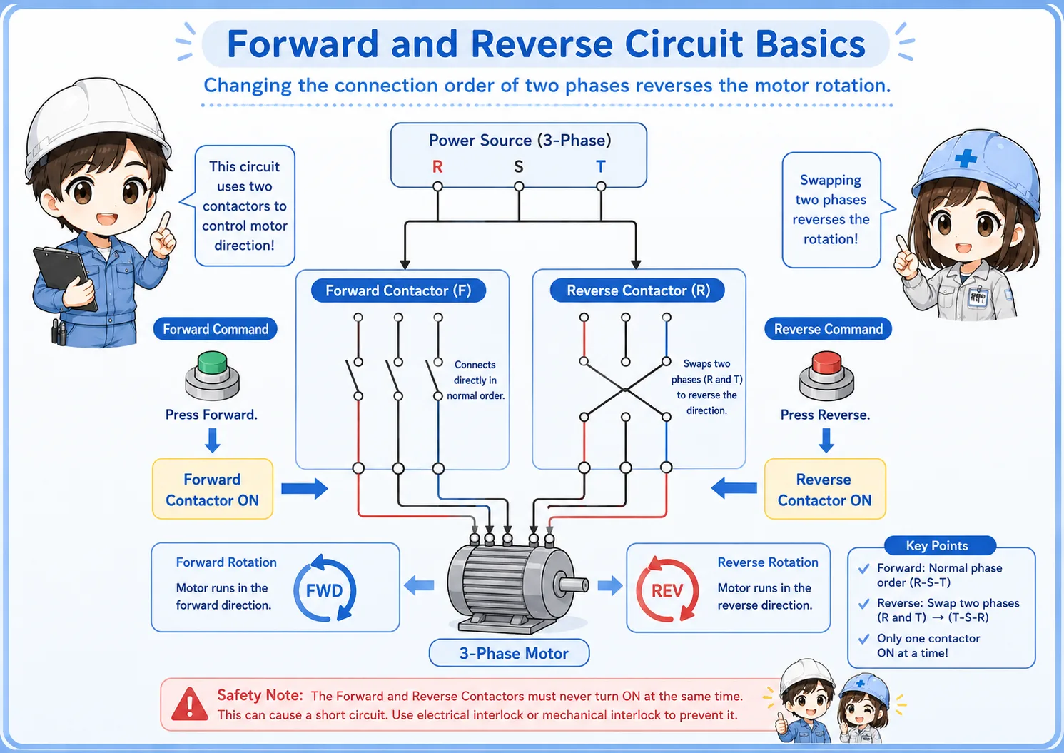 Overview of a forward and reverse motor control circuit