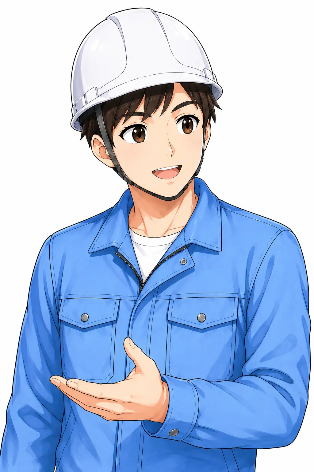 説明する先輩キャラクター