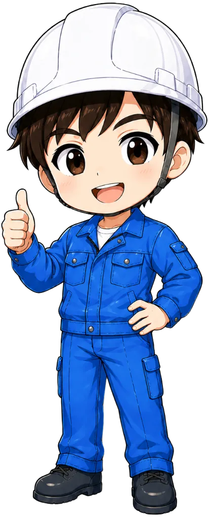 注意点を案内する先輩ちびキャラ