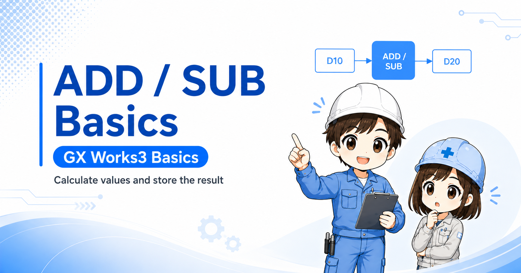 Summary image for GX Works3 ADD and SUB instruction basics