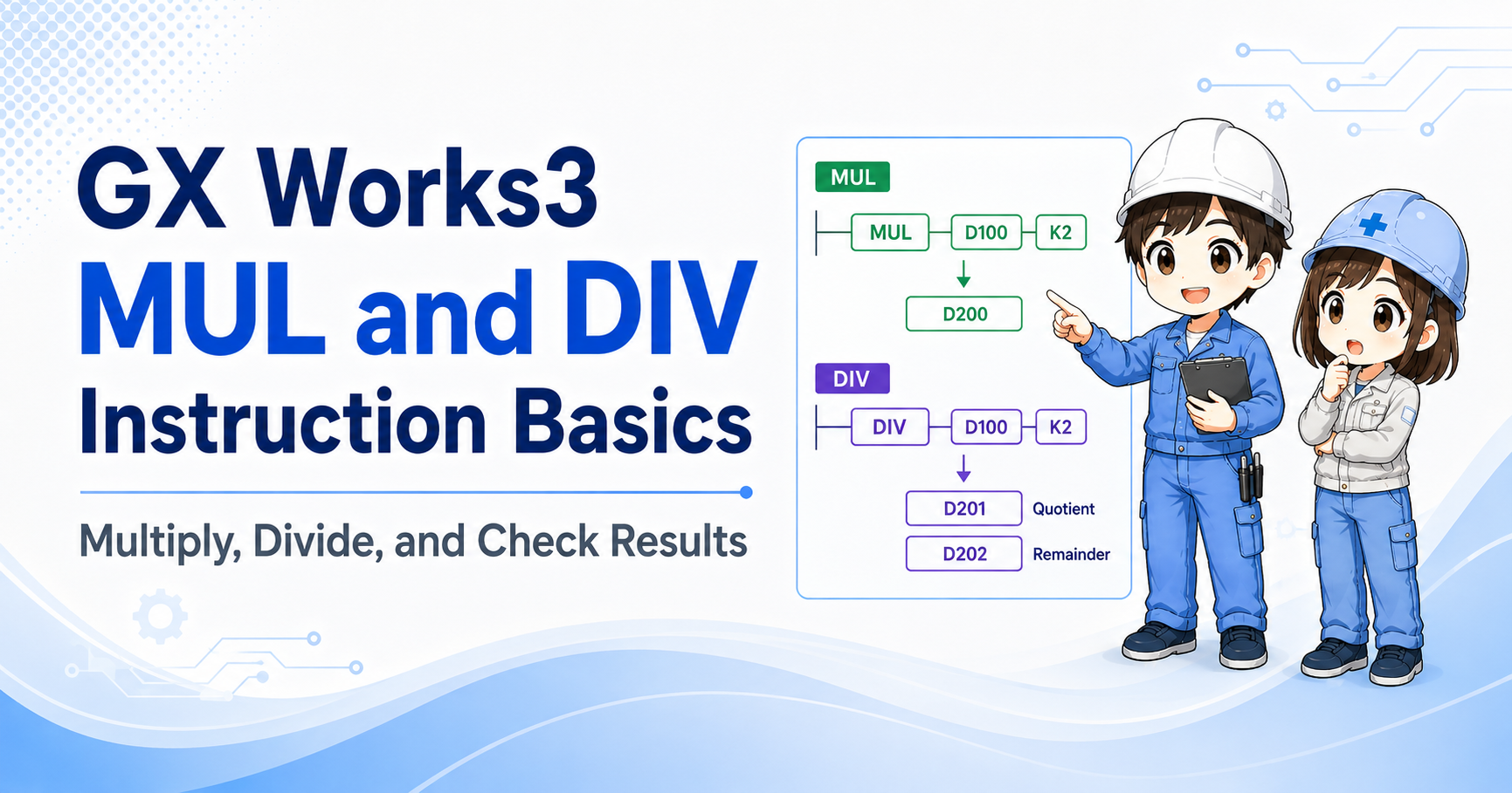 Summary image for GX Works3 MUL and DIV instruction basics