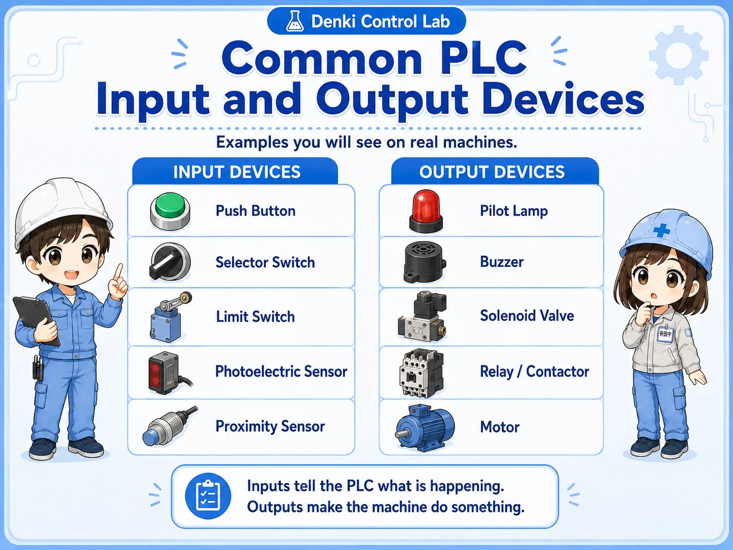 How PLC inputs and outputs are labeled