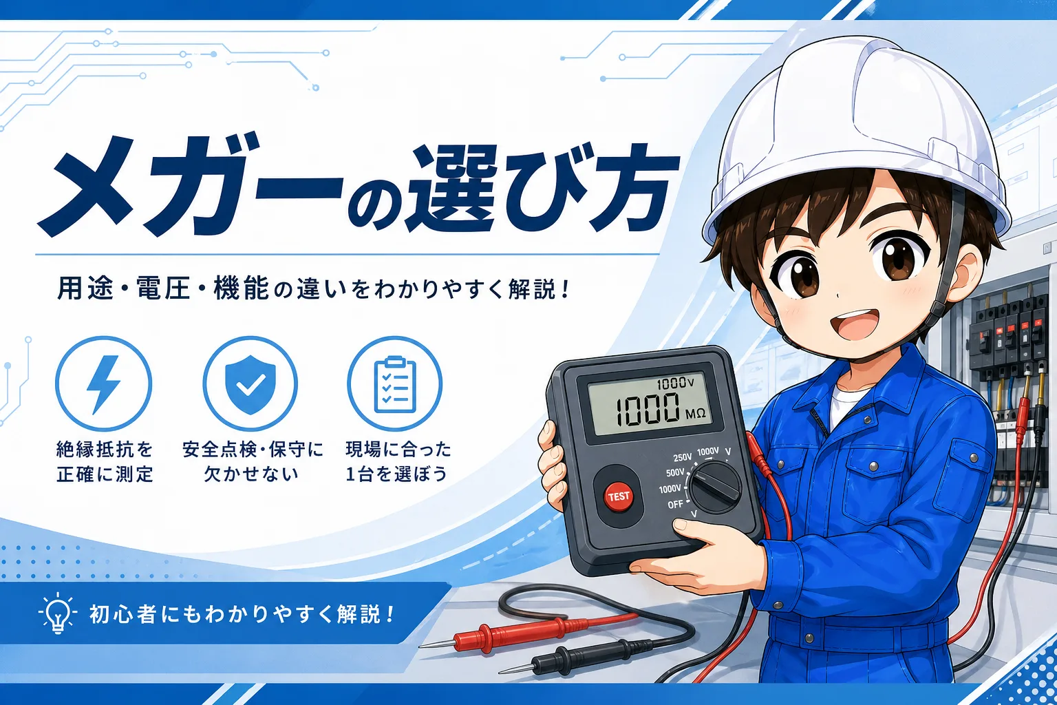メガー（絶縁抵抗計）の選び方とテスターとの違い｜電気工事の実務判断ガイド