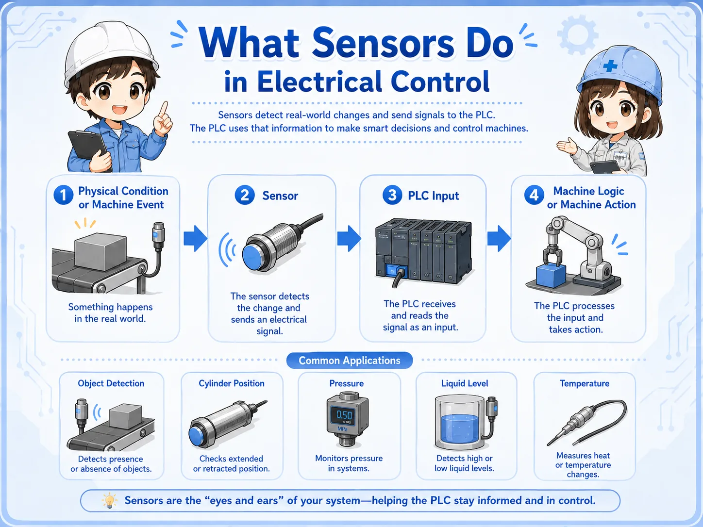 Sensor role in electrical control