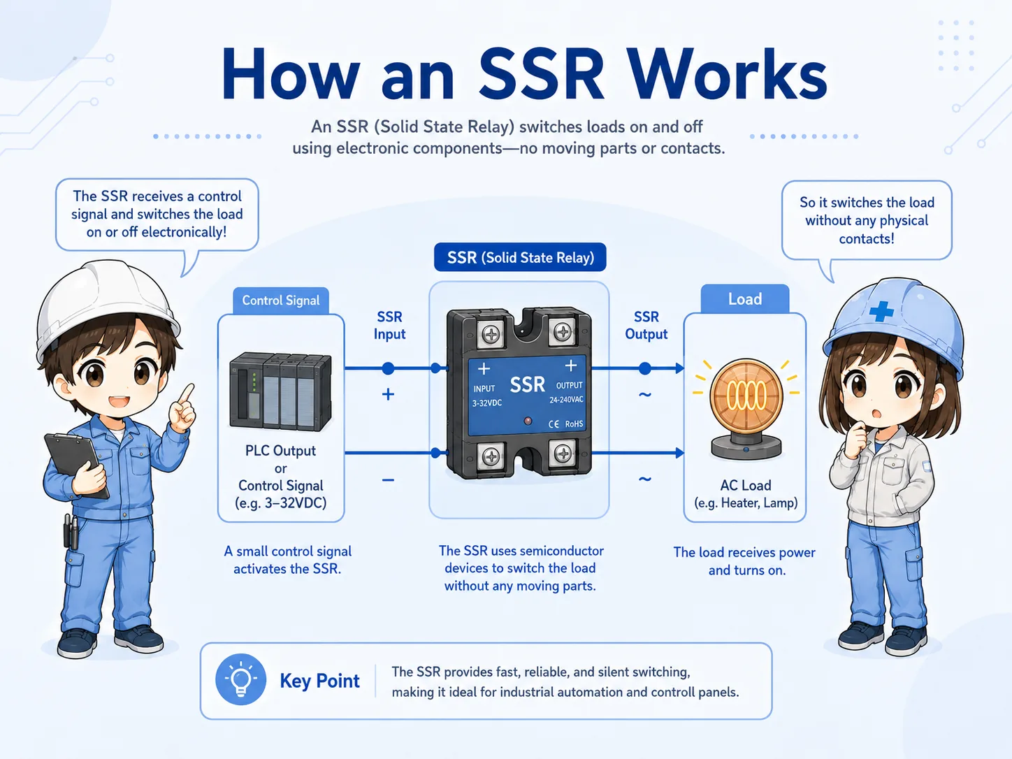 Solid state relay input and output overview in a control panel