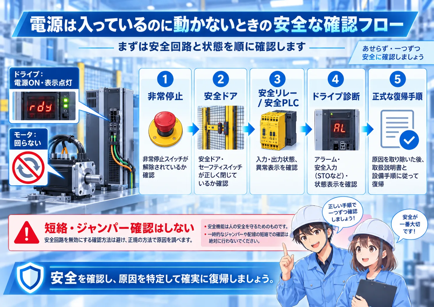 STO関連で運転できない時に安全状態と診断情報を確認する流れの概念図